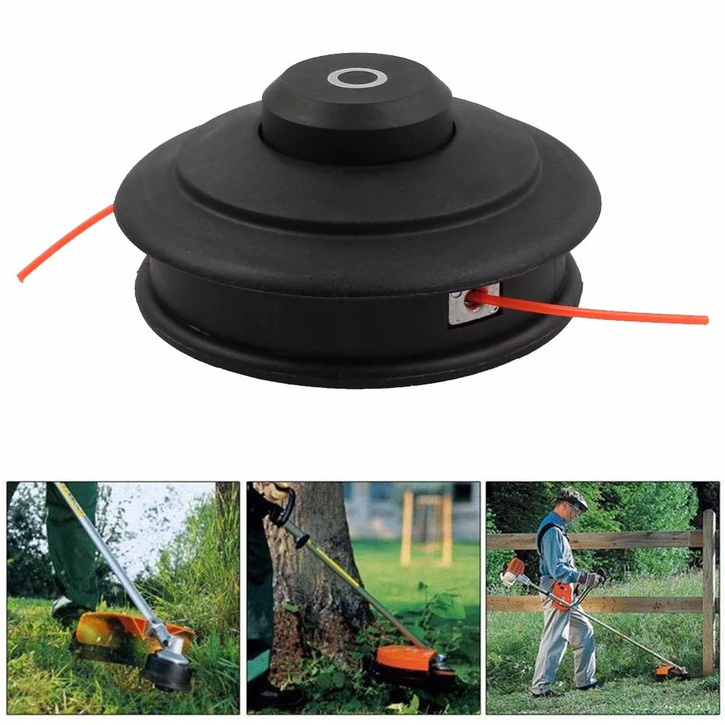 Lawn Mower Head Universal Bump Feed Line Trimmer Head Nylon Snipper Brush Grass Cutter M10x1.25 electric cutting blade 19jun25