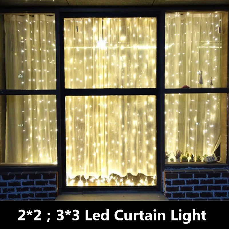 2*2 или 3*3 led сосулька светодиодная занавеска сказочная гирлянда световое рождественское освещение для свадьбы дома и сада вечерние украшения