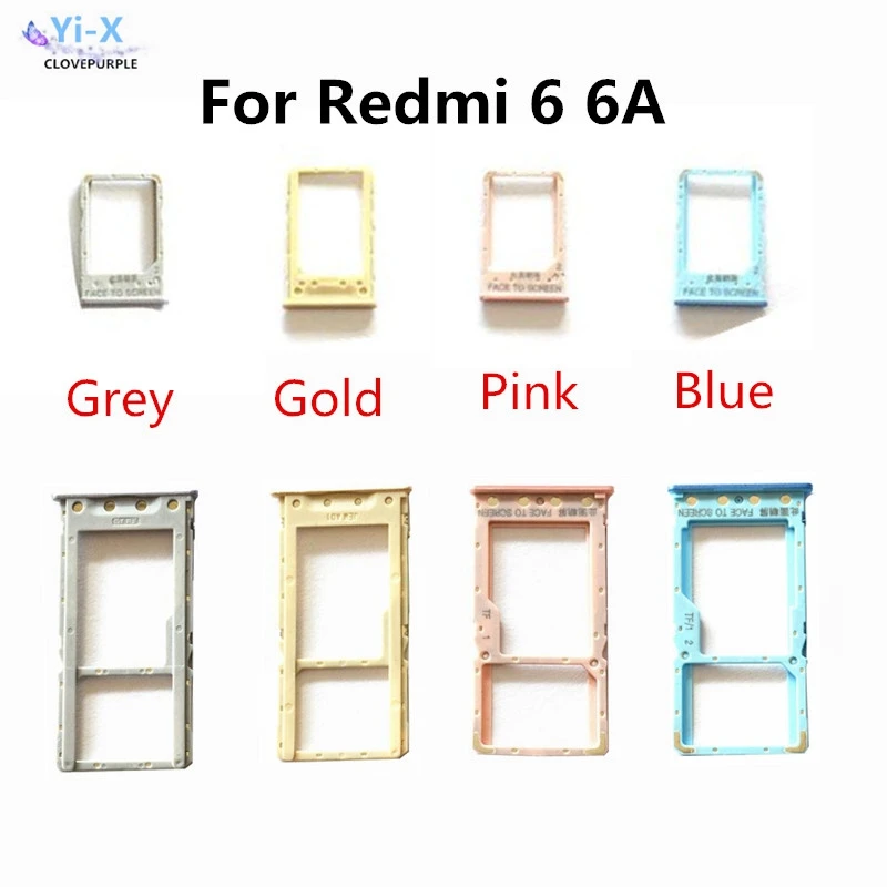 10pcs/lot Big / Small SIM Card Tray Holder Micro SD Card Slot Holder Adapter for Xiaomi Redmi 6 / 6A