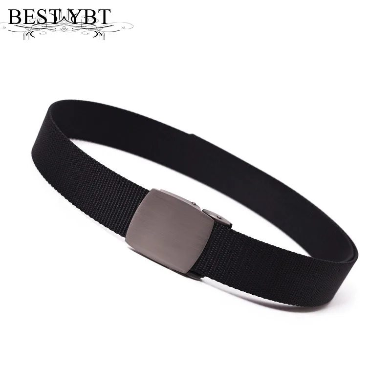 

Best YBT Unisex belt high quality Alloy smooth buckle Nylon Men belt outdoor sport Men and Women casual simple cowboy belt 140cm