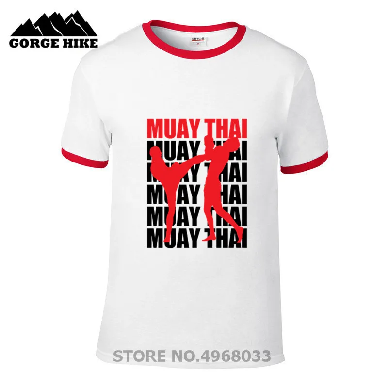 Vintage Personalized Print The brutal and efficient martial art Muay Thai tshirt Men Homme Bangkok Boxing MMA T Shirt Gym Tees | Мужская