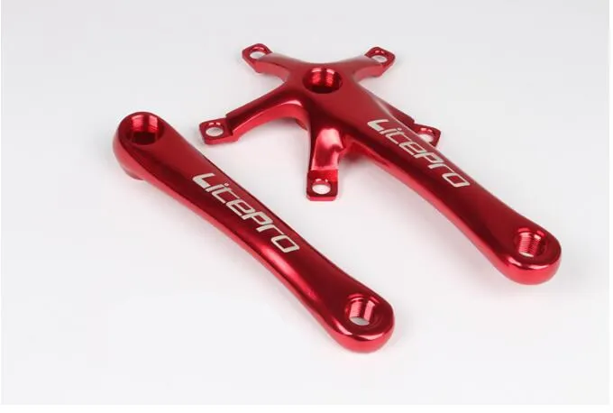 red crank Litepro шатун цепи 130 BCD складной велосипед BMX односкоростная цепь колеса AL7075 170 мм Crank 130bcd зуб 45T 47T 53T 56T 58T - Цвет: red crank