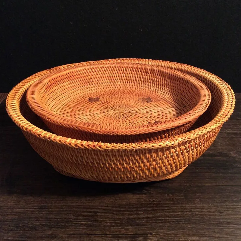 Креативная винтажная плетеная Фруктовая корзина Большая маленькая из