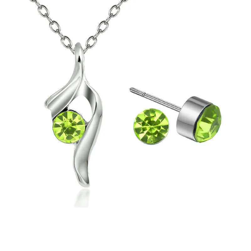 Женский ювелирный комплект из колье и серёг с австрийским кристаллом | Украшения