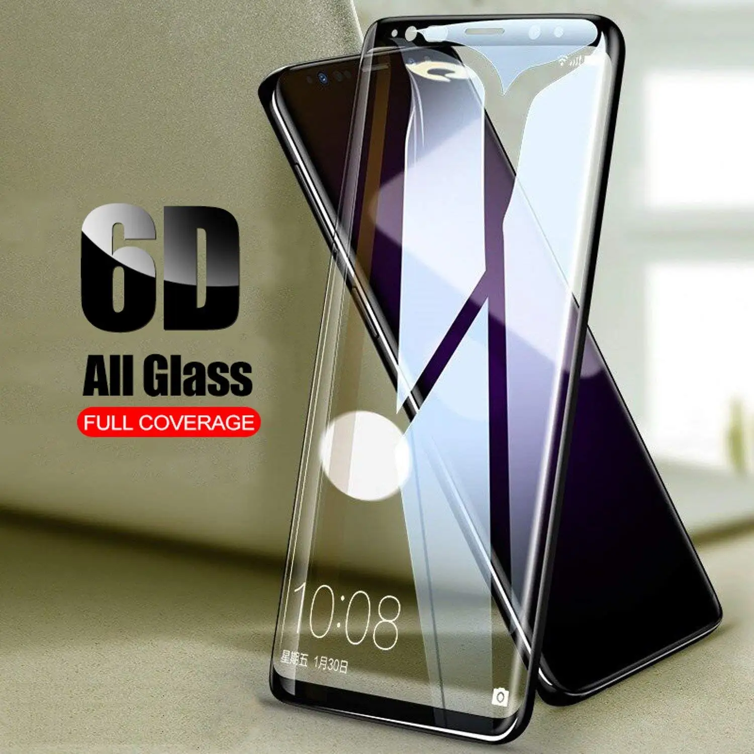 6D полное изогнутое закаленное стекло для Samsung GalaxyS8 S9 Plus Защитная пленка экрана