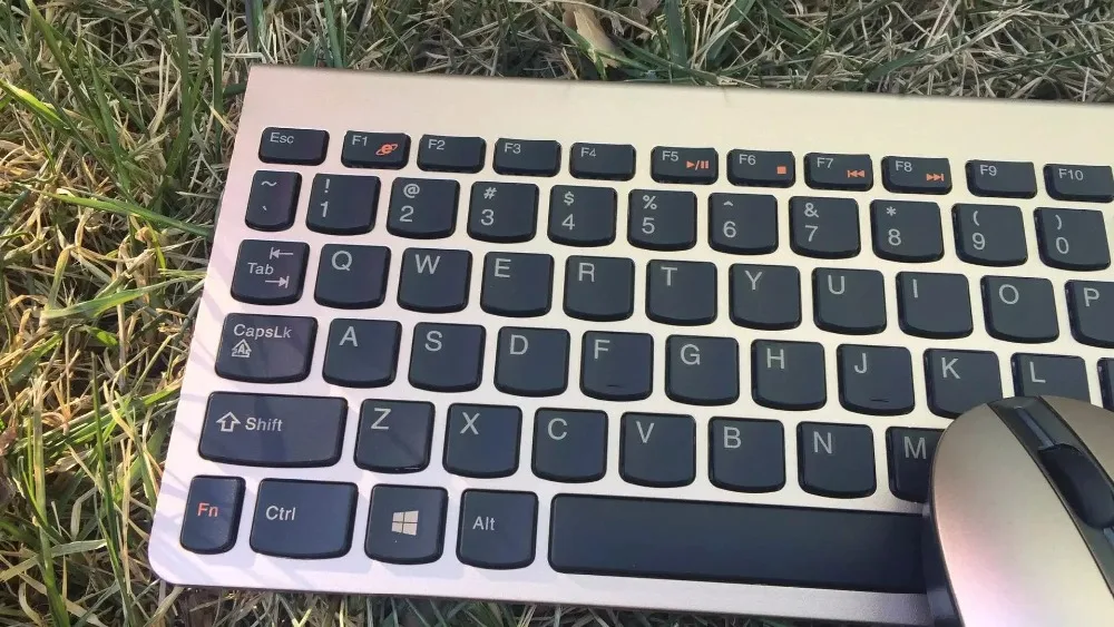 Клавиатура и мышь MAORONG для Lenovo SK8861 KM5922 серебристый золотой беспроводной лазерный
