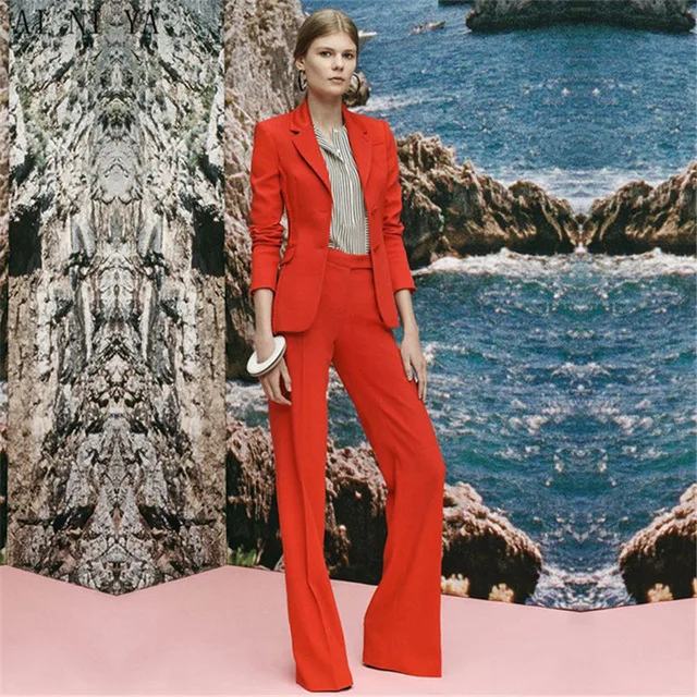 2019 красный Женская мода Slim Fit офисные костюмы для девочек женские в стиле Лолита