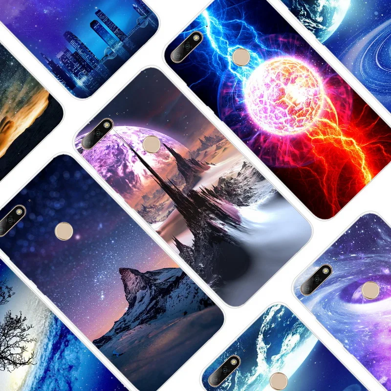 Чехол для телефона Huawei Y9 2018 мягкий чехол накладка с рисунком звездного неба Луны