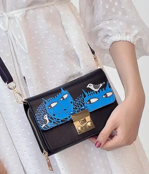 Miwind F мультфильм котенок логотип замок мини милый маленький мешок модные новые