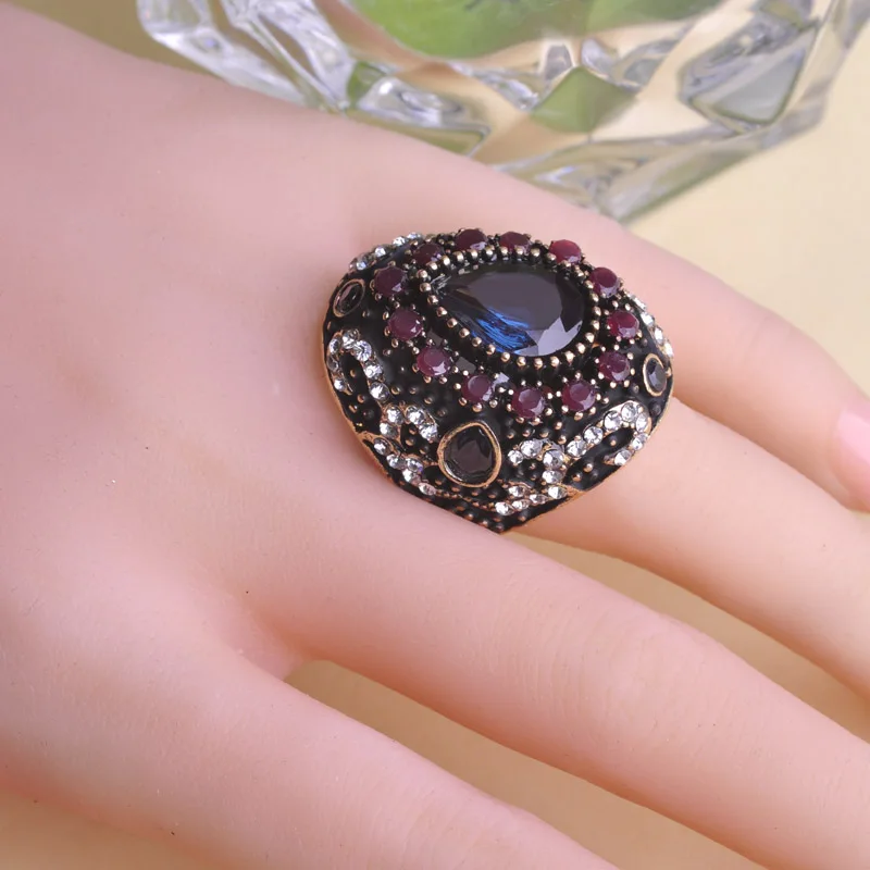 Королевские турецкие кольца Синие Ювелирные изделия Anillo Turco аксессуары