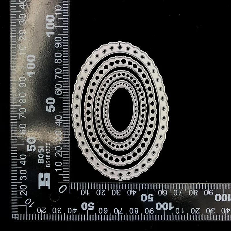 Happymems металлические Вырубные штампы 4 шт. овальная Цветочная рамка для