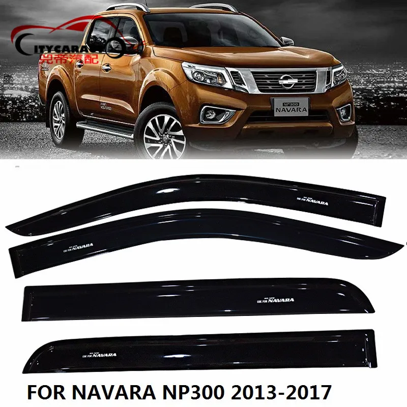 2014 18 автомобильный дефлектор для защиты от ветра тенты укрытия NAVARA NP300 D23 Black Window
