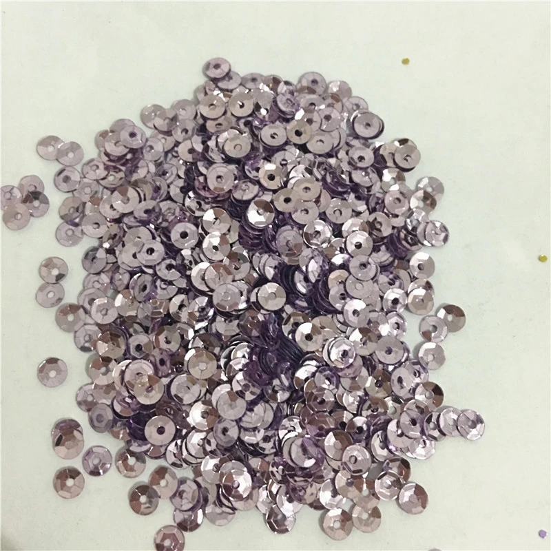 Круглая круглая блестящая пайетка светло сиреневого цвета для шитья свадебных