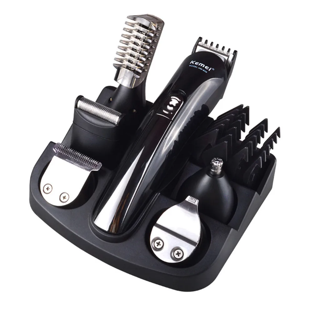 Kemei 5 in 1 Rechargeable Hair Trimmer Waterproof Wireless Electric Razor Hair Clipper Nose Ear Shaver Tool