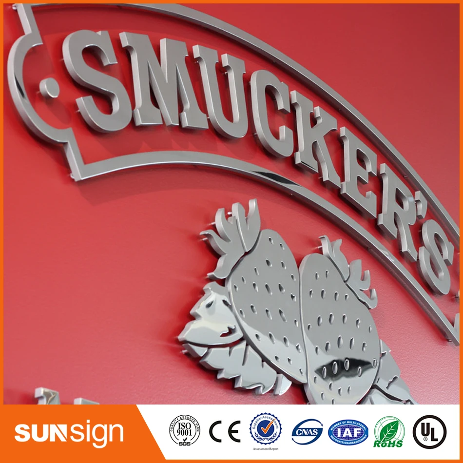 Новый полированный металлический 3D буквенный знак из нержавеющей стали |