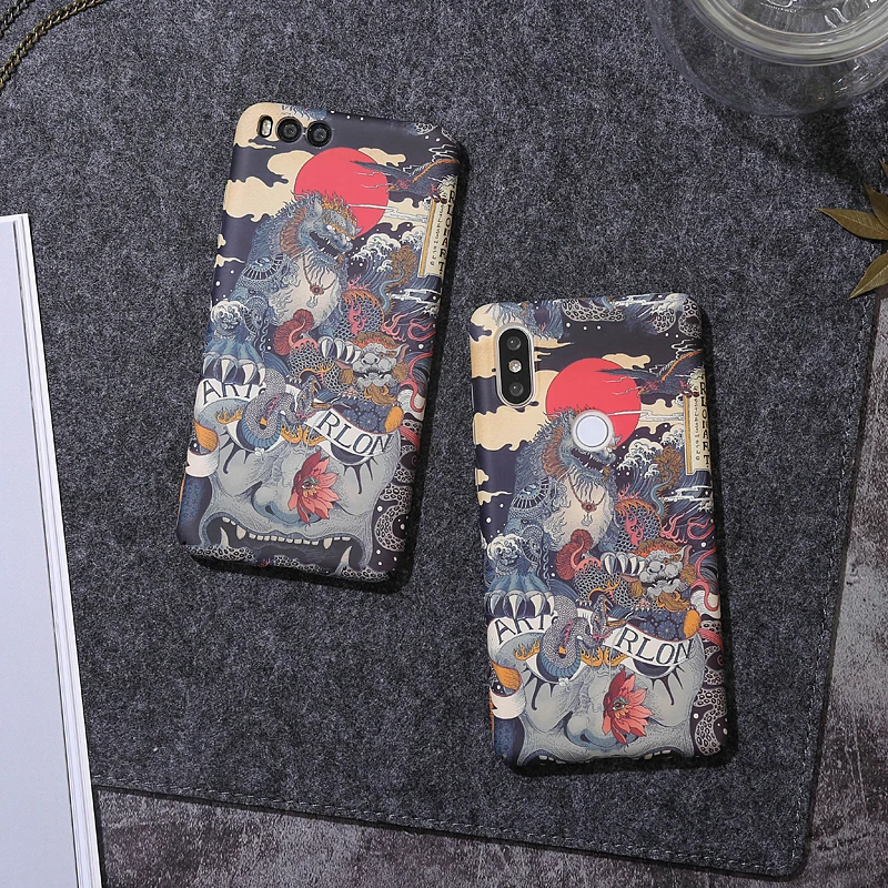 Японский жесткий чехол для телефона Ukiyo e Frosted Arts Xiaomi mi11 mi10 mi9 9T Pro K20 Pro|Бамперы| |