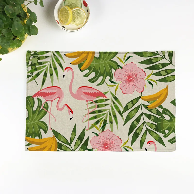 2/4/6 штук комплект белья тропических животных узор placemat Главная декоративный