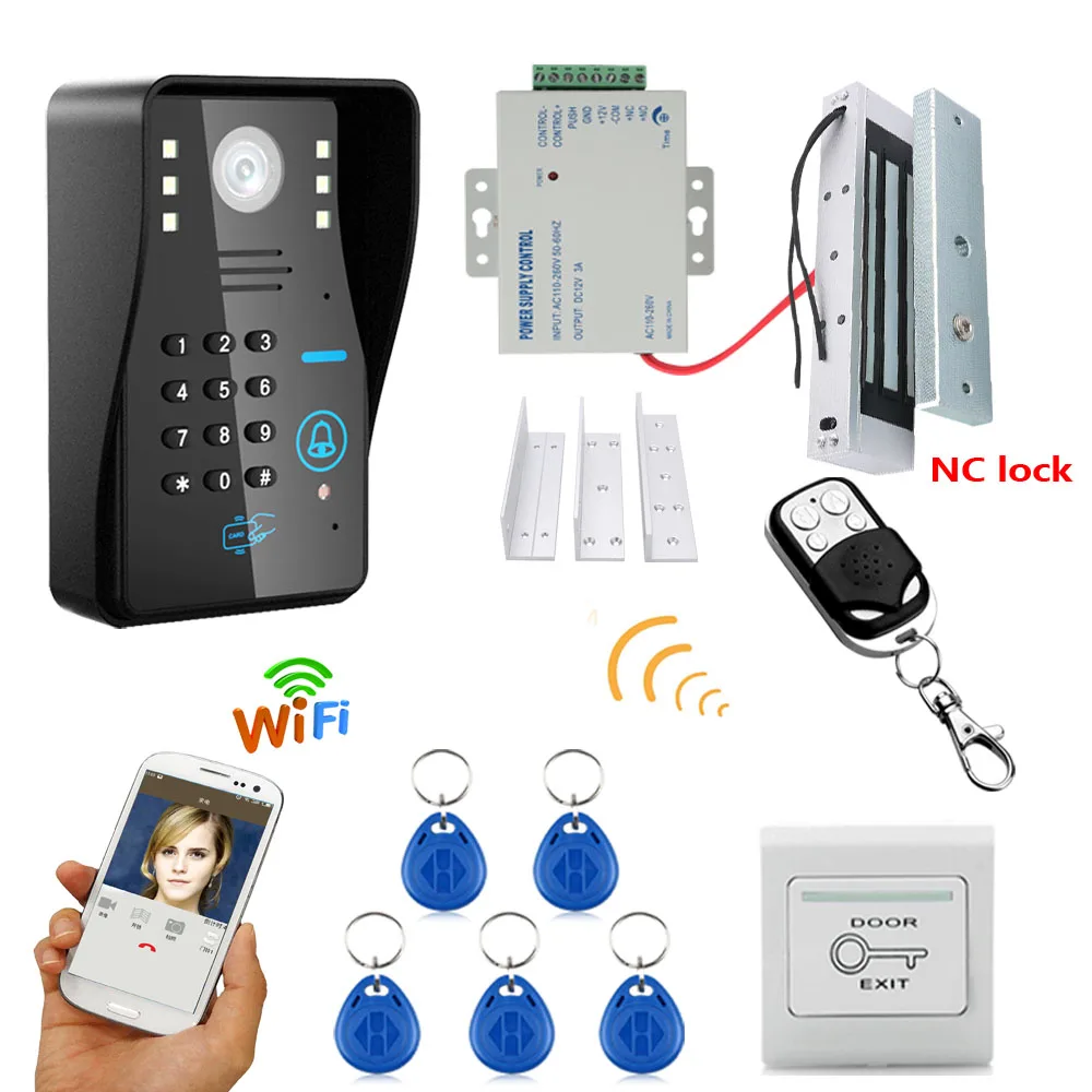Беспроводной видеодомофон 720P с Wi Fi и RFID паролем дверной звонок система ночного