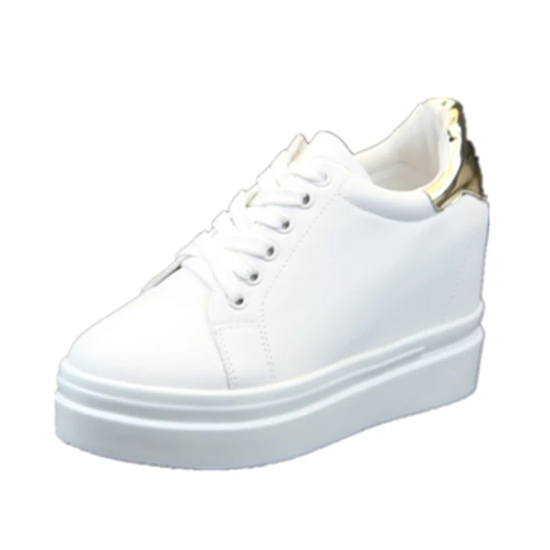 

Women Sneakers Fashion Women Height Increasing Breathable Lace-Up Wedges Sneakers Platform Shoes Leather Woman Casual Shoes