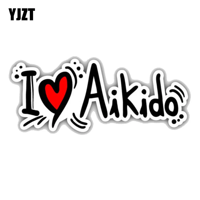 YJZT 15 2 см * 6 интересное украшение I Love Aikido ПВХ Наклейка на мотоцикл автомобиль 11-00344
