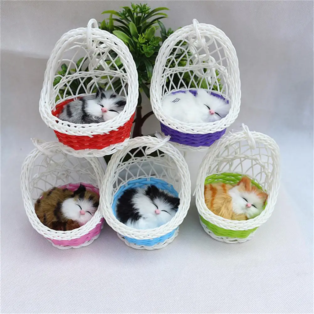 Моделирование животных звуковые игрушки корзина котенок плюшевые