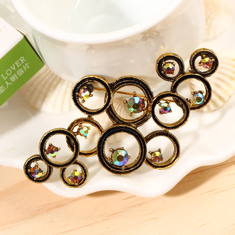 Женские Ретро броши MINHIN золотистые ажурные булавки и в форме шарфа Ювелирное