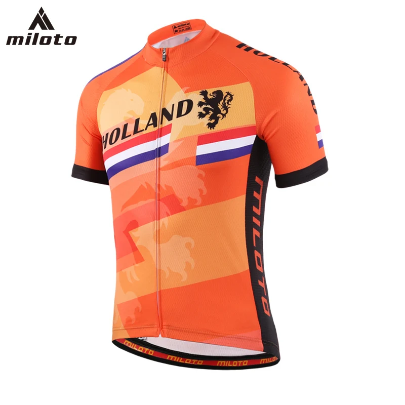 MILOTO Holland Vélo летние с коротким рукавом MTB велосипеда трикотажные Майо Ciclismo шоссейные велосипеды велоспорт одежда Топы