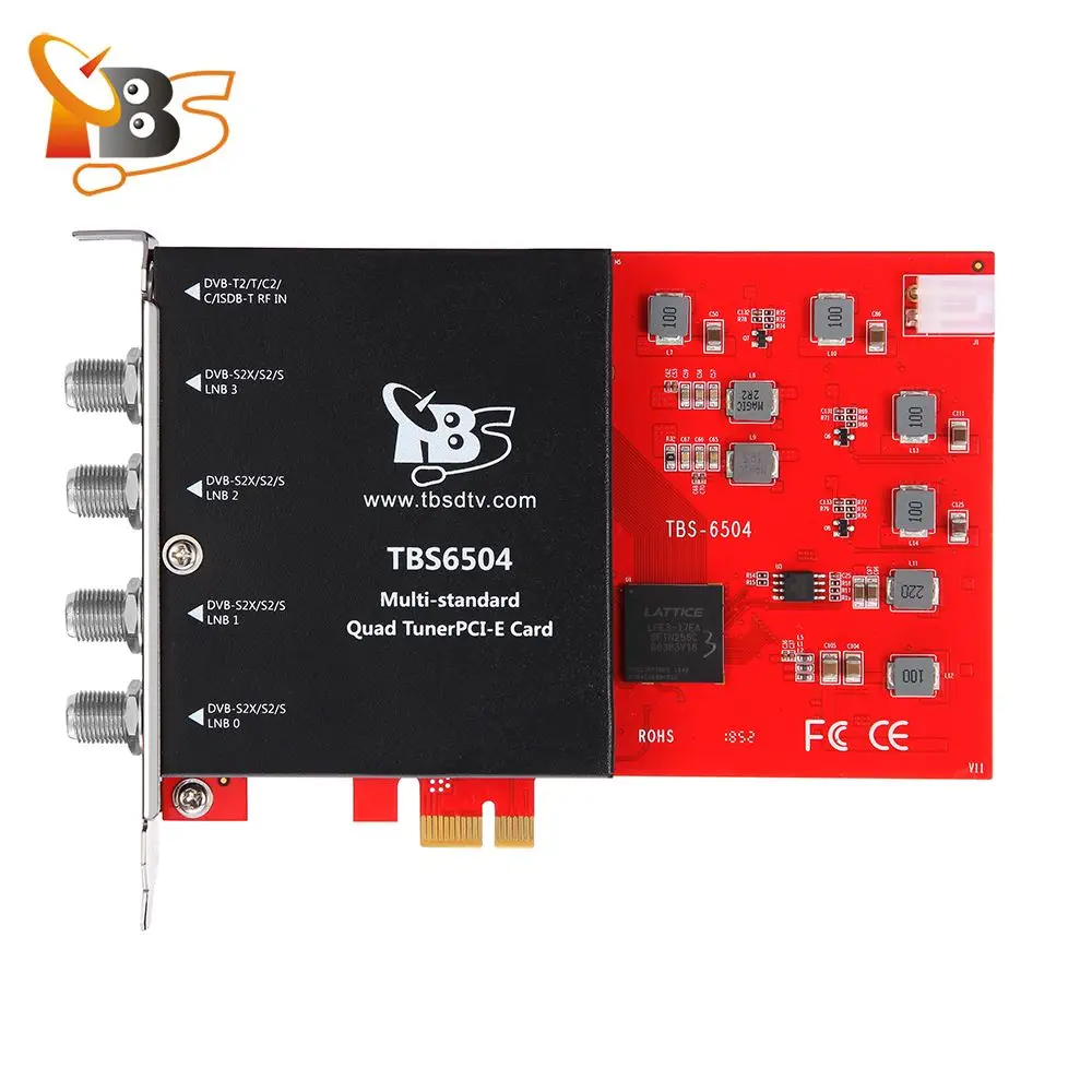 TBS6504 DVB S2X/S2/S/T2/T/C2/C/ISDB T Quad тюнер PCI e карта поддерживает VCM CCM QPSK 8PSK 16apsk 32apsk|Теле- и