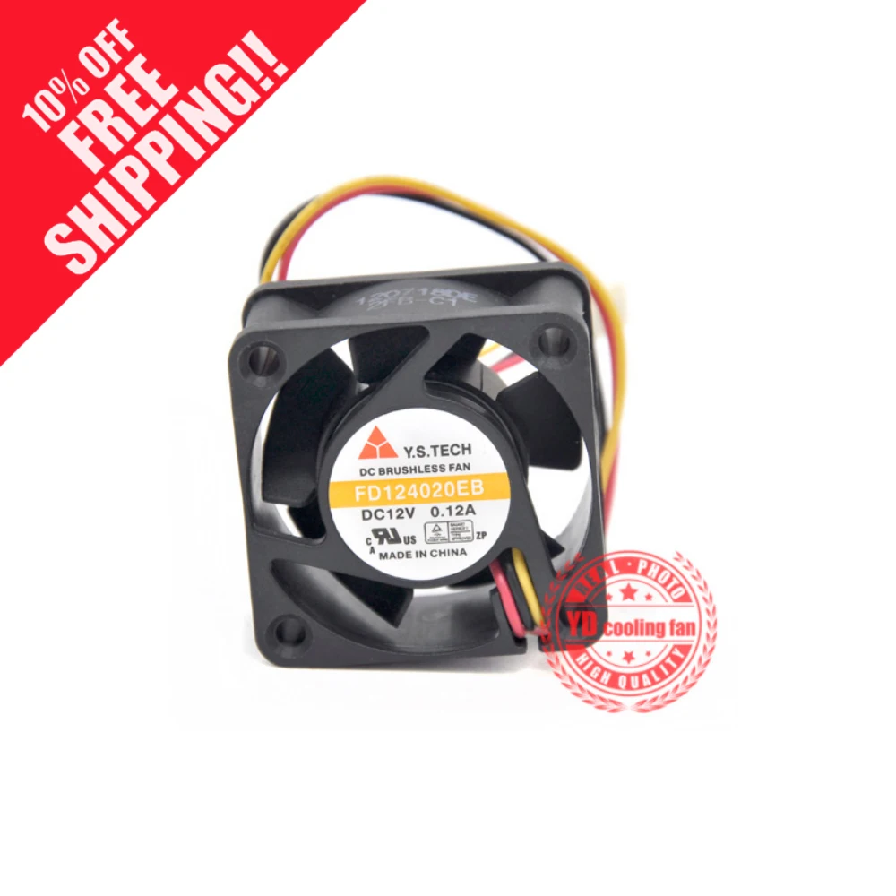 Новый охлаждающий вентилятор Y.S.TECH FD124020EB 4020, 12 В, 4 см
