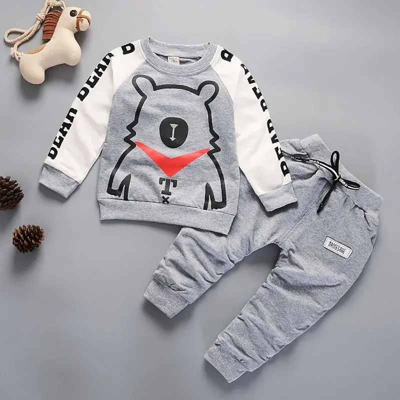 0-5 years High quality boy girl clothing set 2019 new spring sport active Cartoon kid suit children baby Shirt + pants | Детская одежда