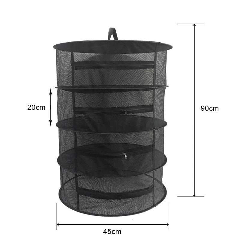 4 слоя черная сетка висячая сушилка для одежды корзина белья сумка хранения травы