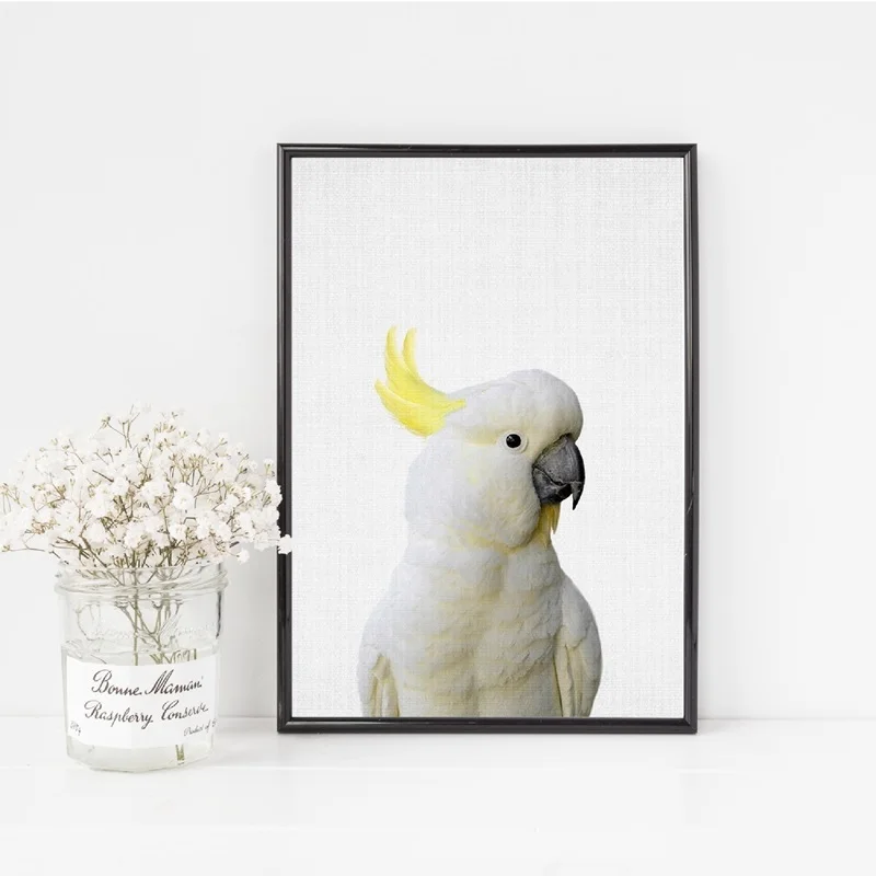 Картина с розовыми птицами Cockatoo на холсте настенные картины животными попугаями