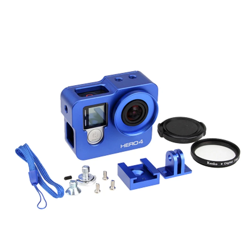 Gopro hero 4 3+ корпус из алюминиевого сплава защитный корпус оболочка корпуса+ фильтр len для Gopro Go pro hero 4 hero 3+ аксессуары для камеры