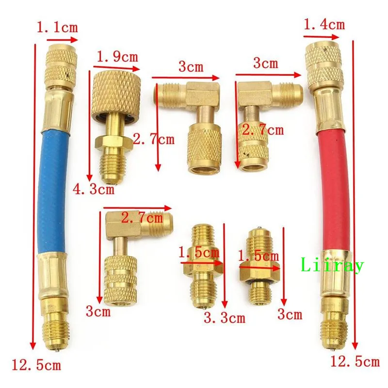 Auto A/C Fluoride linker Automobile Air Conditioning Refrigeration Repair Tools Connector Adapter quick Coupler Kit R134A R12