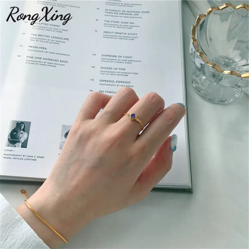 RongXing индивидуальные фиолетовые круглые циркониевые Регулируемые кольца для