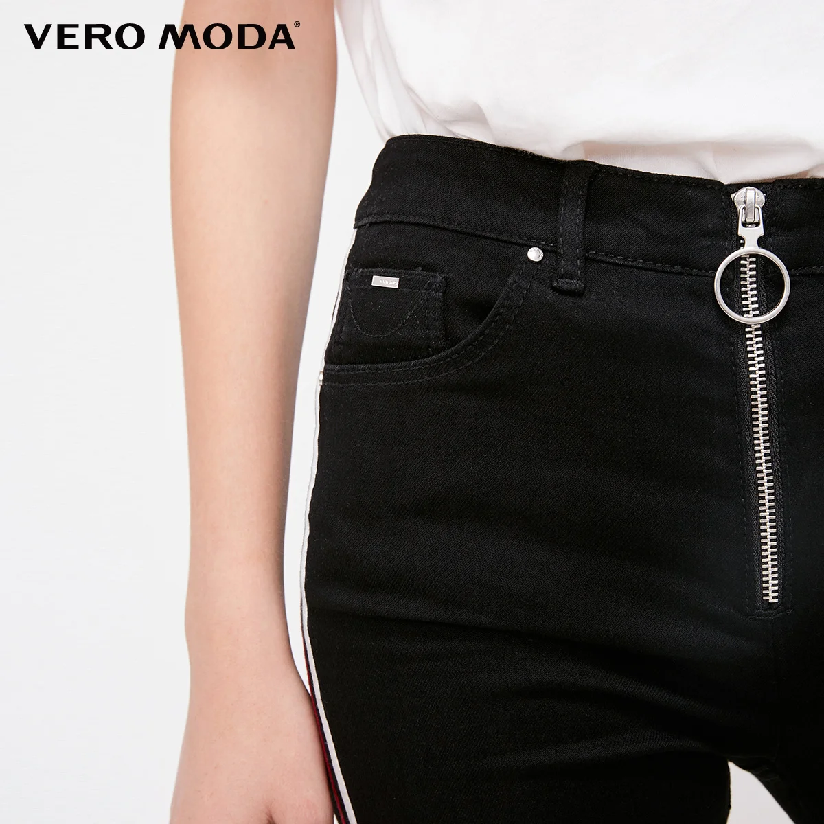 Vero Moda узкие джинсы капри с боковой отделкой джинсовые брюки женские | 31836I507