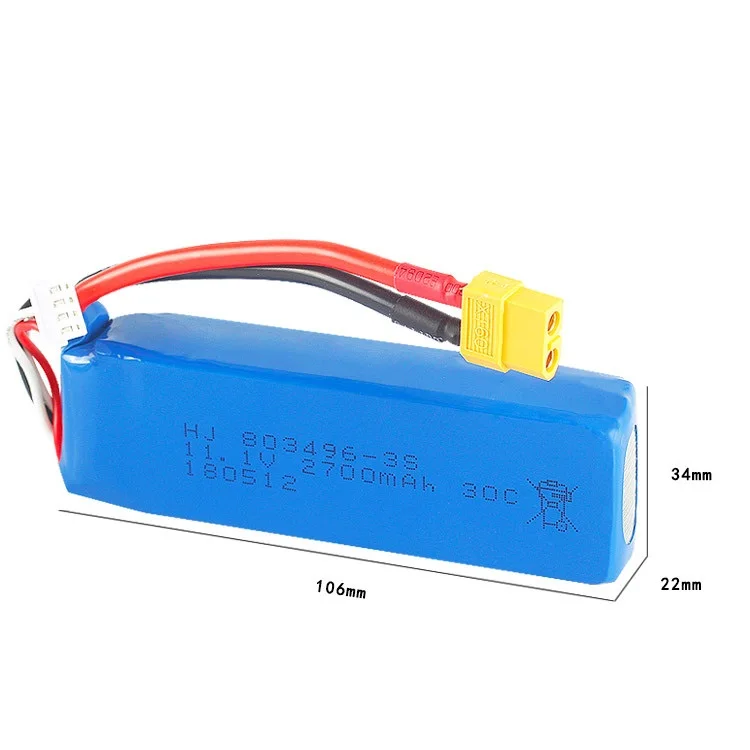 Литий-полимерный аккумулятор YUKALA 3S 11 1 В 2700 мАч XT60 для квадрокоптера wltoys V303 V393 WL913