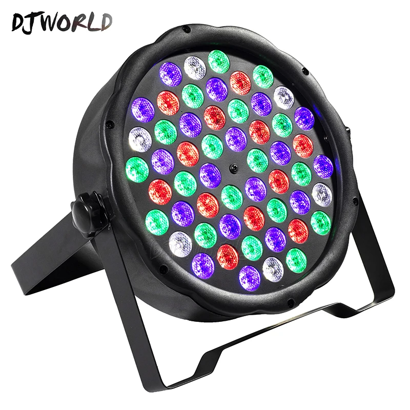 

Djworld LED Flat Par 54x3W RGB Color Lighting Strobe DMX For Atmosphere of Disco DJ Music Party Club Dance Floor Bar Darkening