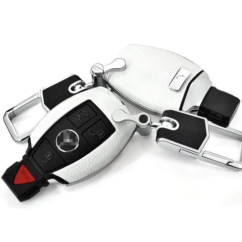 Белый Автомобильный ключ чехол для Mercedes benz W203 W210 W211 CLS CLK CLA GLK gla SLK 180L 200L 260L оболочки дистанционного кожаный чехол Аксессуары - Название цвета: Белый