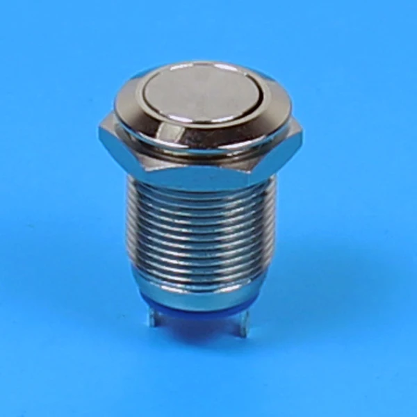 Плоская головка GQ12F 10/J/N 12 мм 1NO мгновенная никелированная латунная кнопка|buttons