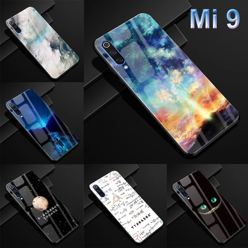 Закаленное стекло задняя крышка чехол для Xiaomi Mi 9 Защитные чехлы Mi9 телефона M9