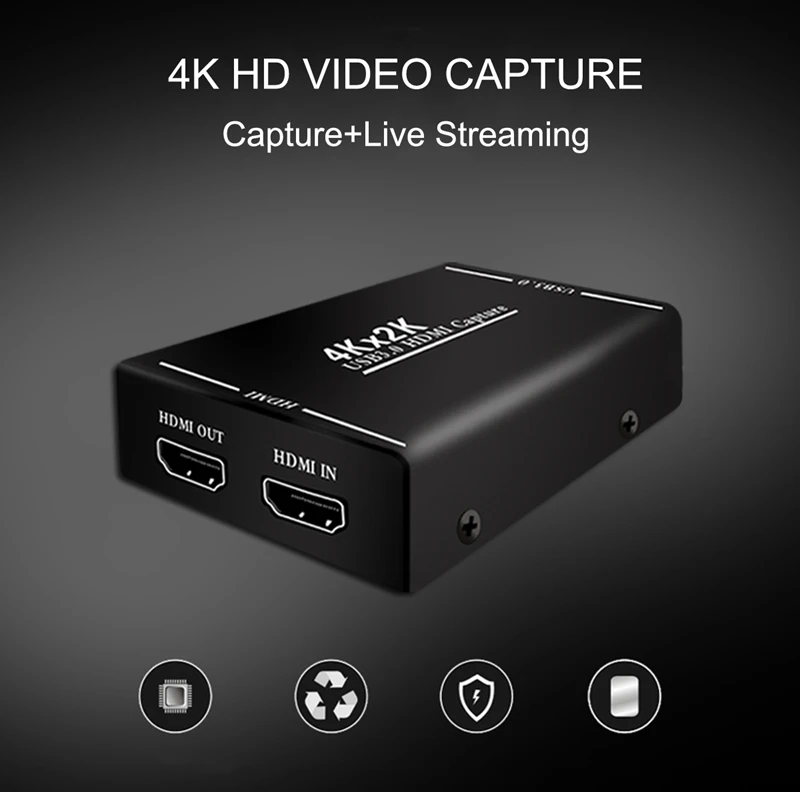 4K HDMI к USB 3,0 карта видеозахвата рекордер для OBS vMix wiscast Potplayer VLC энкодер QuickTime плеер телефон прямая трансляция