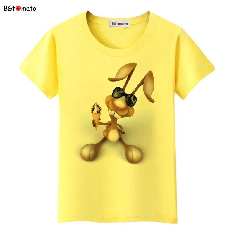 2021 крутая летняя футболка с изображением золотого кролика | Женская одежда