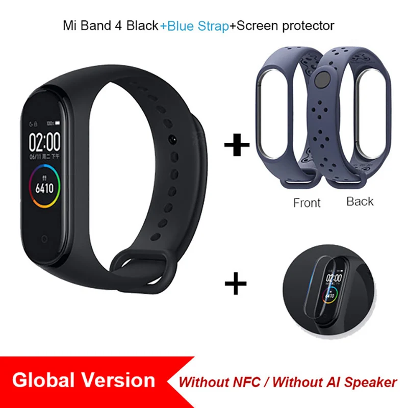 blue strap GL2 Xiaomi Mi Band 4 Смарт-браслет Фитнес-сердечный ритм 135 мАч Цветной экран Bluetooth 5.0 Водонепроницаемый смарт-браслет Смарт-часы - Цвет: blue strap GL2