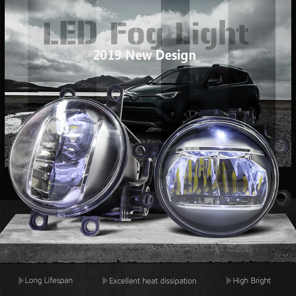 Buildreamen2 для Toyota Tundra автомобилей правый+ левый туман светильник 4000LM светодиодный лампы дневного светильник 12V Высокая яркость