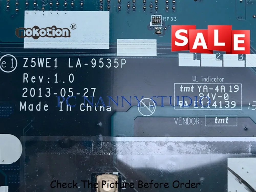 PCNANNY NBMEQ11001 для acer E1-570G NV570P материнская плата ноутбука Z5WE1 LA-9535P 2117U 1 8 ГГц DDR3