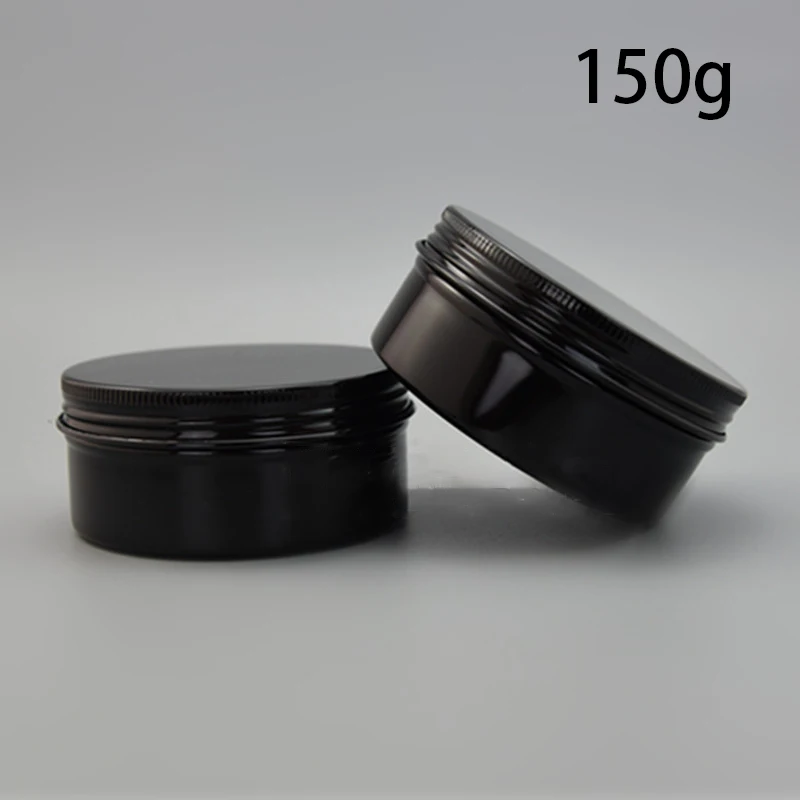 

150g Empty Aluminum Jar Refillable Cosmetic Cream Bottle Screw Cap Containers Black Pink Gold White Silver 30pcs