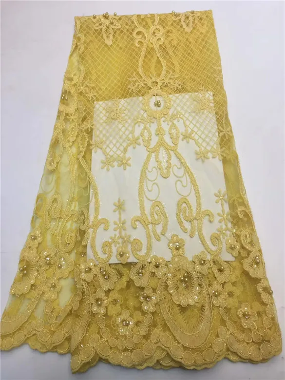 African French Beaded Lace Fabric 2019 High Quality green Nigerian Tulle Mesh Fabrics for Wedding ff419 | Дом и сад
