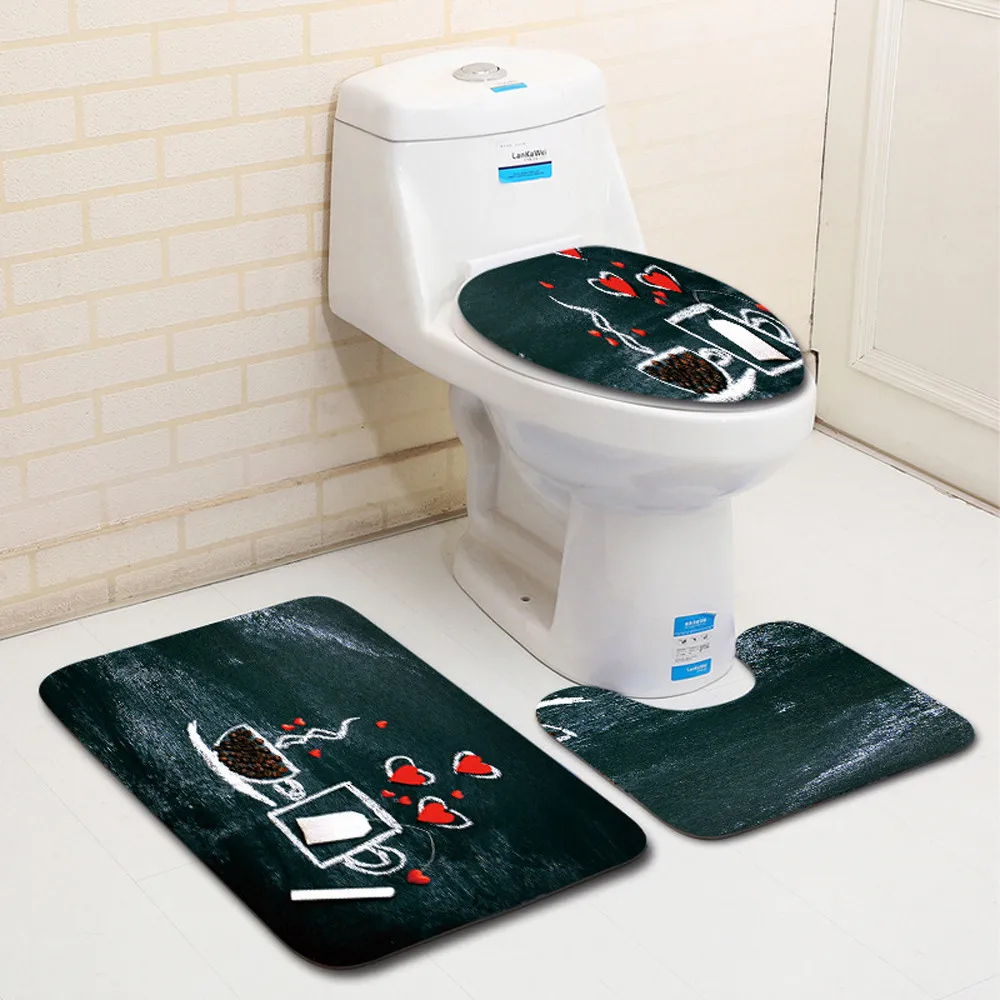 Коврики для ванной Противоскользящий ковер три предмета коврики унитаза