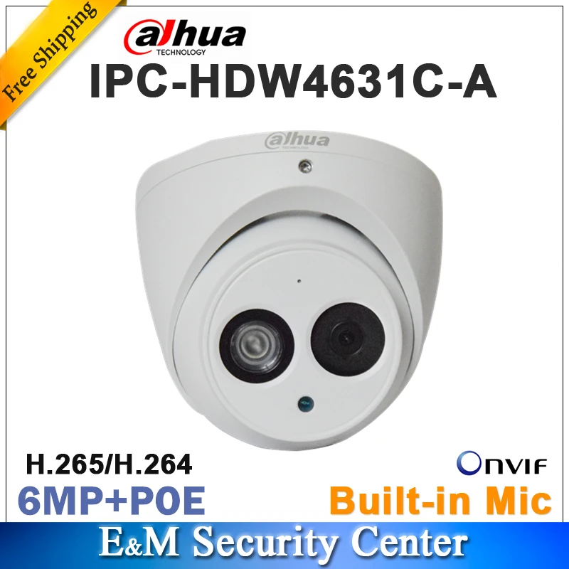 dahua IPC-HDW4631C-A заменяет IPC-HDW4431C-A сетевую ip-камеру 6MP IR POE CCTV Mic встроенный купольный H265 металлический корпус